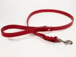 custom braided leather leash, pink leather dog lead