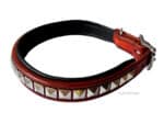 brown Pyramid Studded Collar with name tag Lazypony