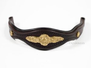 Baroque browband Classic Lazypony, leather handmade browband
