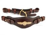 Baroque hackamore Lazypony with chin strap, leather bitless horse noseband