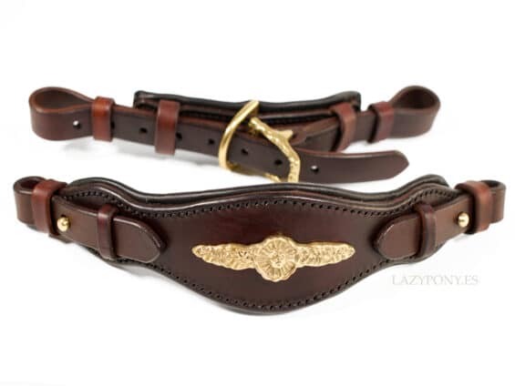 Baroque hackamore Lazypony with chin strap, leather bitless horse noseband
