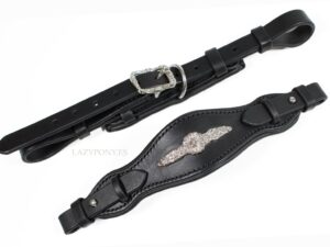 Baroque hackamore Lazypony with chin strap, leather bitless horse noseband