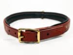 Leather dog collar with rivets Lazypony, padded handmade pet collar