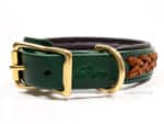 braided leather dog collar Lazypony