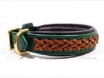 braided leather dog collar Lazypony