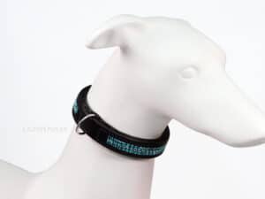 Crystal leather dog collar Lazypony, handmade diamond pet collar