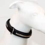 Classic clincher leather dog collar Lazypony, handmade adjustable collar