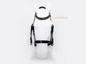 Academic cavesson horse bridle Lazypony, custom anatomical leather headstall