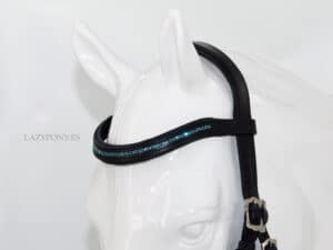 Crystal Browband Lazypony Indicolite, wave leather horse bling browband