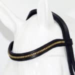 Wave clincher browband Lazypony, handmade horse browband with brass or silver clinchers