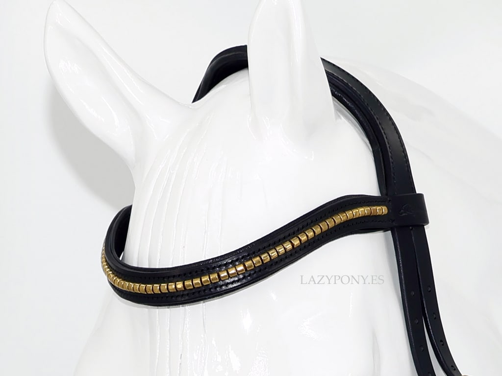2164 Wave clincher browband Lazypony, handmade horse browband with brass or silver clinchers