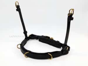 Cavesson noseband Lazypony, academic padded horse noseband with rings