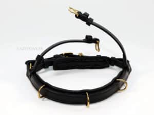 Cavesson noseband Lazypony, academic padded horse noseband with rings