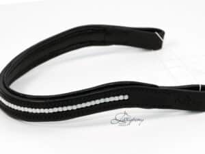 Crystal Browband Lazypony White Opal, wave leather horse browband with preciosa crystals
