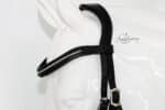 White pearl leather browband Lazypony, wave beaded horse browband
