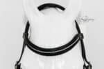 White pearl leather browband Lazypony, wave beaded horse browband