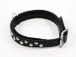 Rhinestone rivet dog collar Lazypony, crystal leather handmade collar