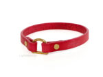 Leather dog tag collar Lazypony, soft house collar, ID hanger