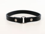 Leather dog tag collar Lazypony, soft house collar, ID hanger