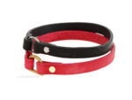 Leather dog tag collar Lazypony, soft house collar, ID hanger