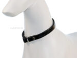 Leather dog tag collar Lazypony, soft house collar, ID hanger
