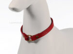 Leather dog tag collar Lazypony, soft house collar, ID hanger