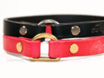 Leather dog tag collar Lazypony, soft house collar, ID hanger