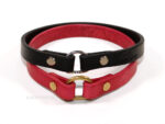 Leather dog tag collar Lazypony, soft house collar, ID hanger
