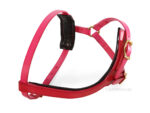 Leather Y-shape dog harness Lazypony, pink harness