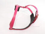 Leather Y-shape dog harness Lazypony, pink harness