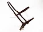 leather lunging cavesson with brass Cortesia buckles Lazypony