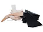 undyed and black cowhide leather