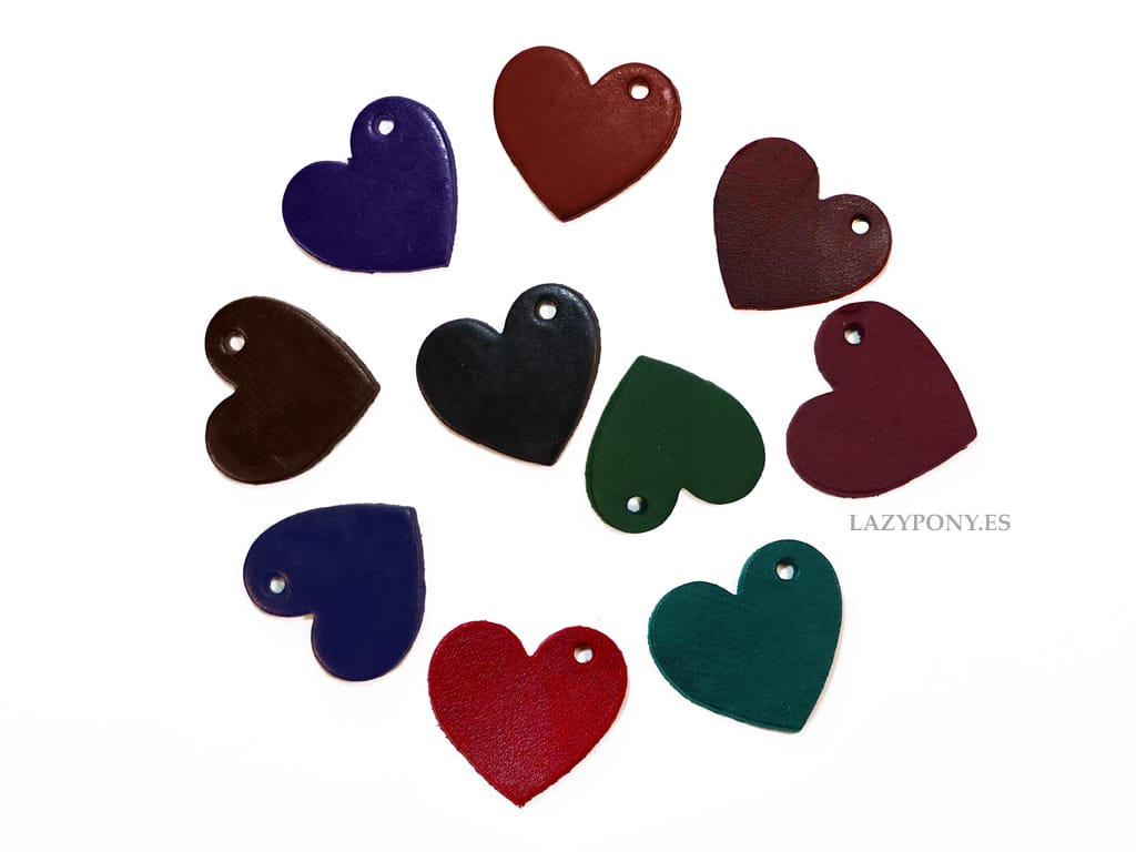 2380 Leather Heart Patch Set, 10 Hearts for DIY