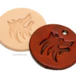 Leather Round Set of Wolf Tags
