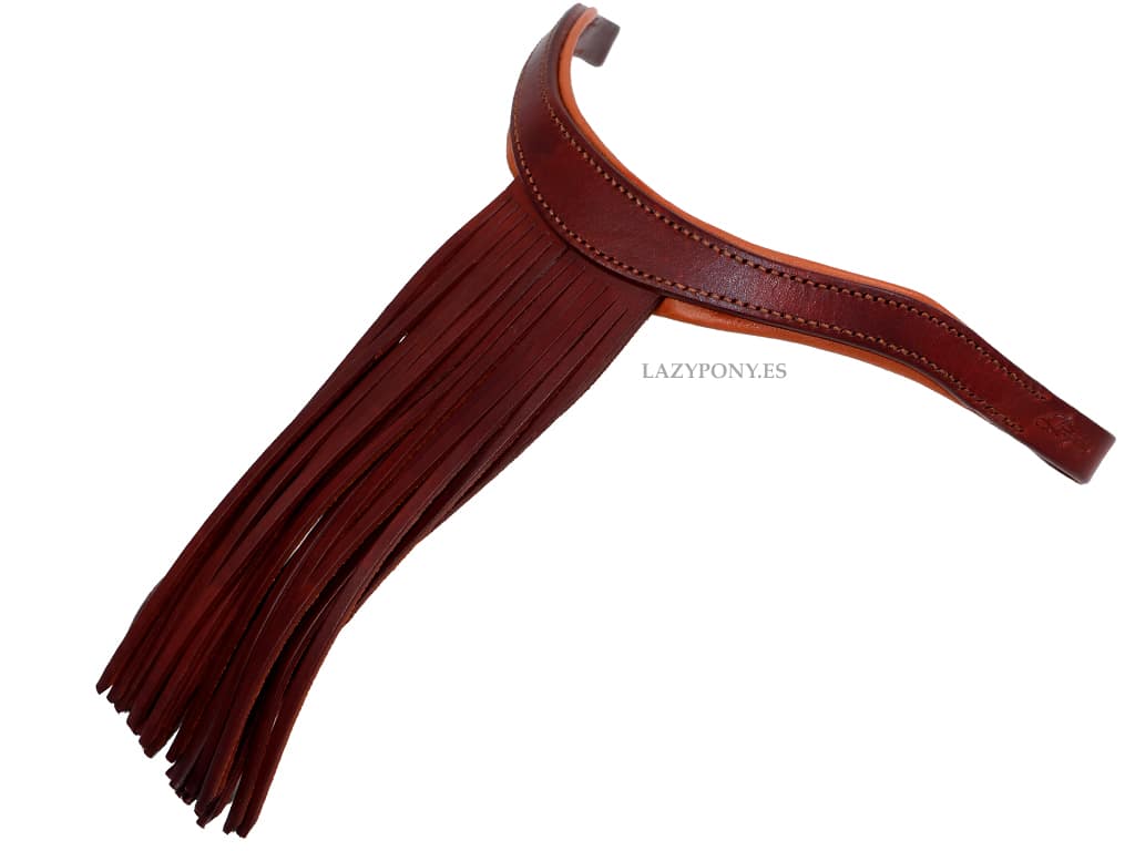 2657 Brown Leather Browband with Fringe Vaquero Lazypony