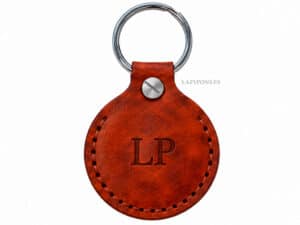 engraved leather air tag holder