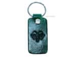 Handmade Leather Keychain with Ram Skull Stamp Lazypony
