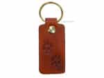 Handmade Leather Keychain with Paw Prints Stamp Lazypony