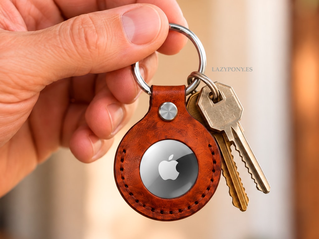 2687 personalized Leather AirTag Holder Keychain