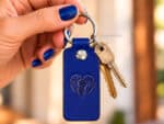 Handmade Leather Keychain with Ram Skull Lazypony