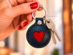 Leather Heart Keychain Lazypony